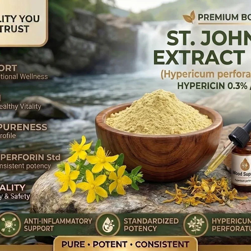 St. John's Wort Extract Powder Hypericin 0.3% Hyperforin 3-5% Std - Chemicals & Raw Materials by Central Trade Agency Pvt. Ltd.