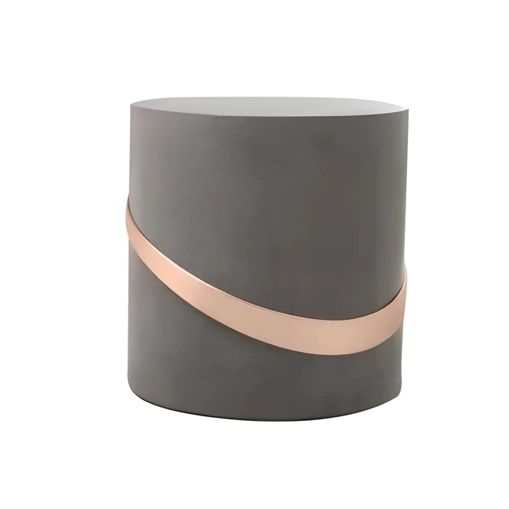 Round Concrete Composite Accent Stool - Furniture & Interiors by Furniture Hub