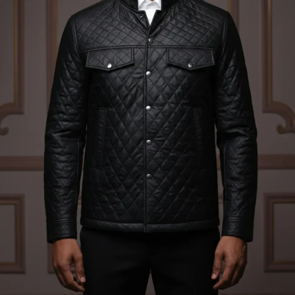 Noir Tailored Fit Mandarin Collar Jacket - Textiles & Apparel by G M Apparels