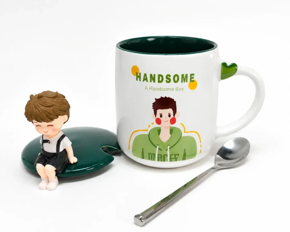 Ceramic Heart-Handle Mugs - Home & Kitchen by Zakaria Stationary