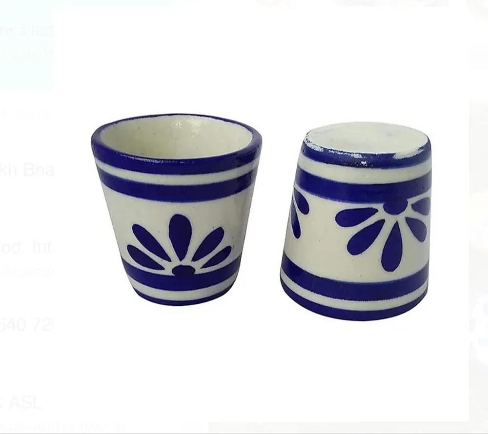 Handmade Jaipur Blue Pottery Glass - Handicrafts & Gifts by Kapishreshth Traders