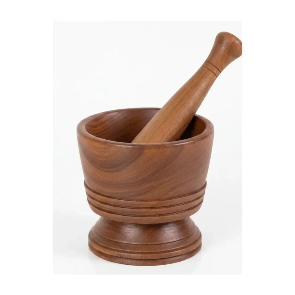 Acacia Wood Mortar and Pestle for Spice Grinding - Home & Kitchen by Razvi Exports
