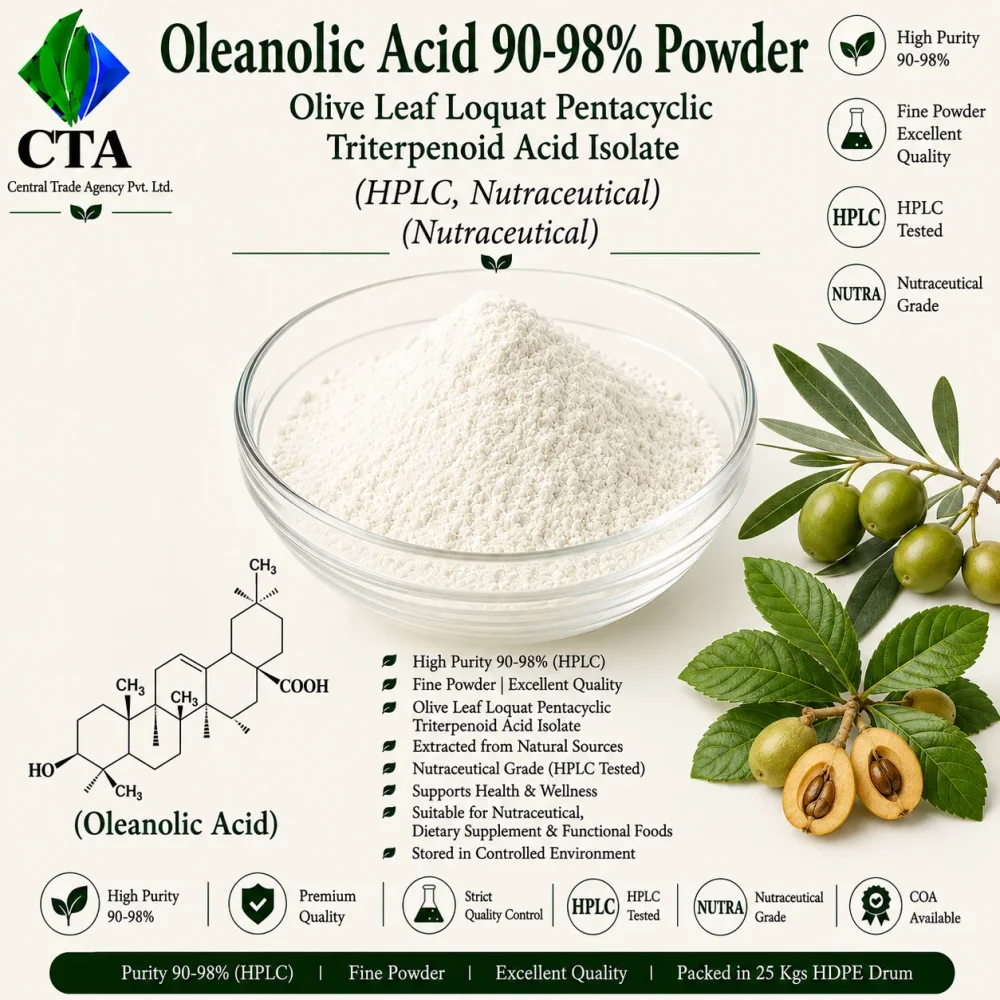Oleanolic Acid Powder 90-98% HPLC Tested - Chemicals & Raw Materials by Central Trade Agency Pvt. Ltd.