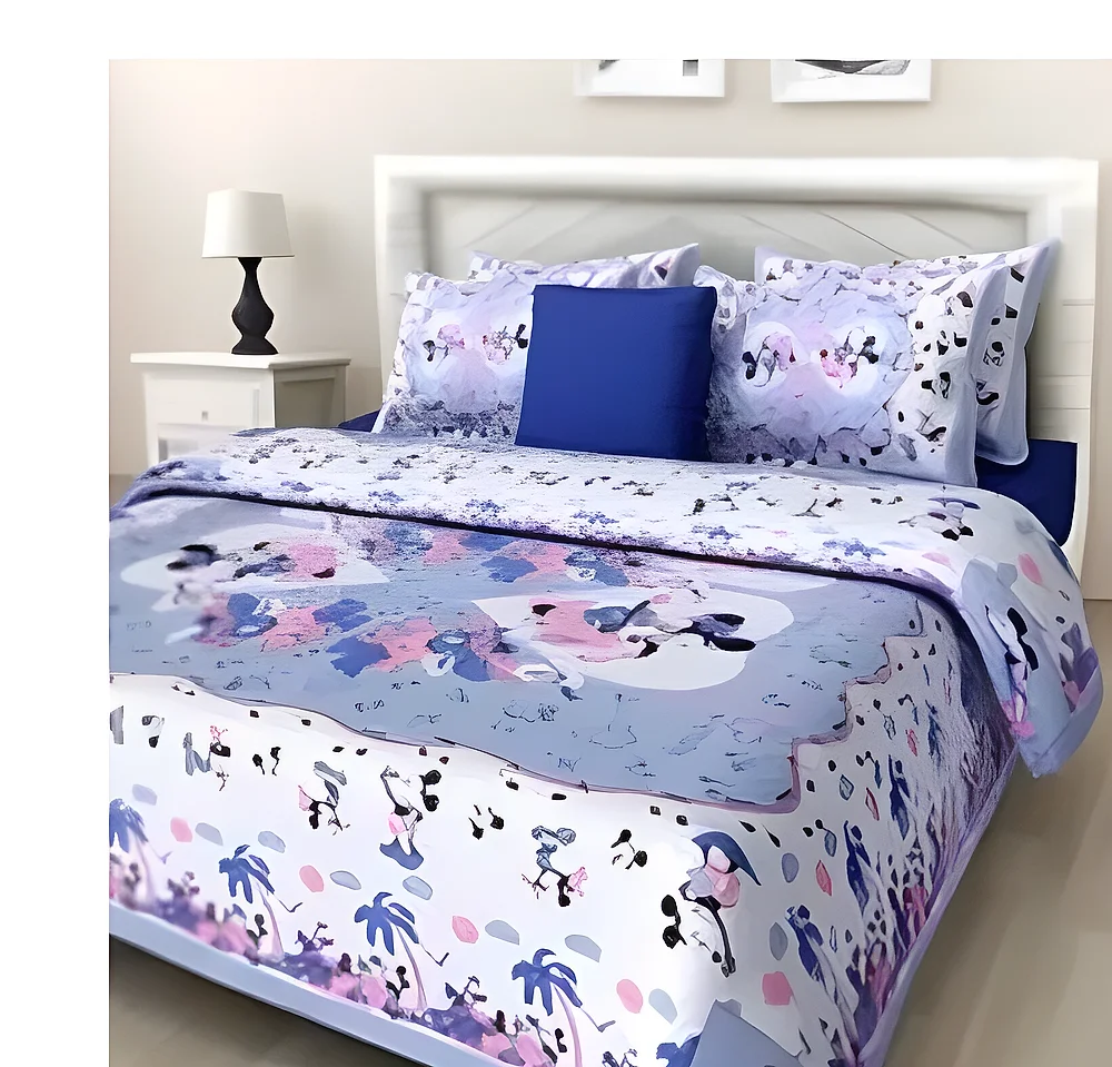 Jaipuri Sanganeri Printed Double Bedsheet Set - Textiles & Apparel by Rajasthan Handicraft House