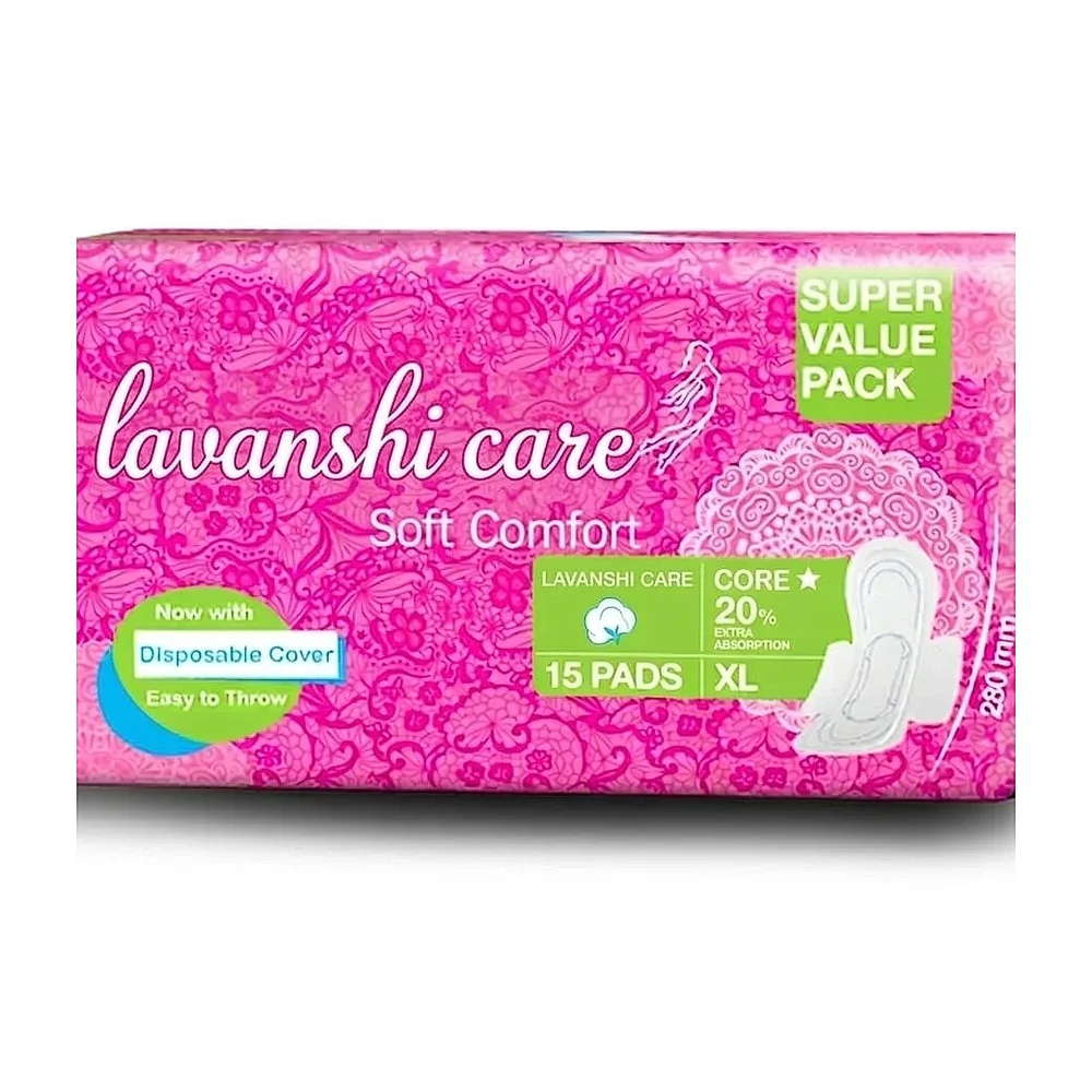 Lavanshi Care Cotton Sanitary Napkins, Extra Large, 15 Pads - Beauty & Personal Care by Lavanshi Hygiene Care