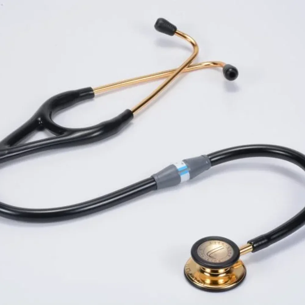 Life Line L2-Gold Plated Black Stethoscope - Healthcare & Medical by Accurate Surgicals