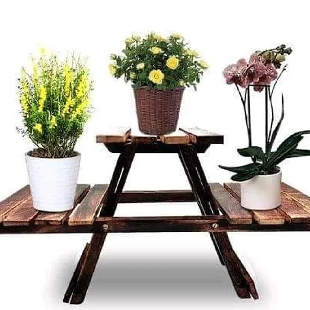 Wooden Pallet Flower Pot Stand - Home & Kitchen by Upcycle Furnishing India