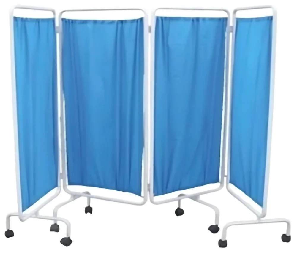 4 Fold Polished Aluminum Hospital Folding Screen - Healthcare & Medical by Medicom International
