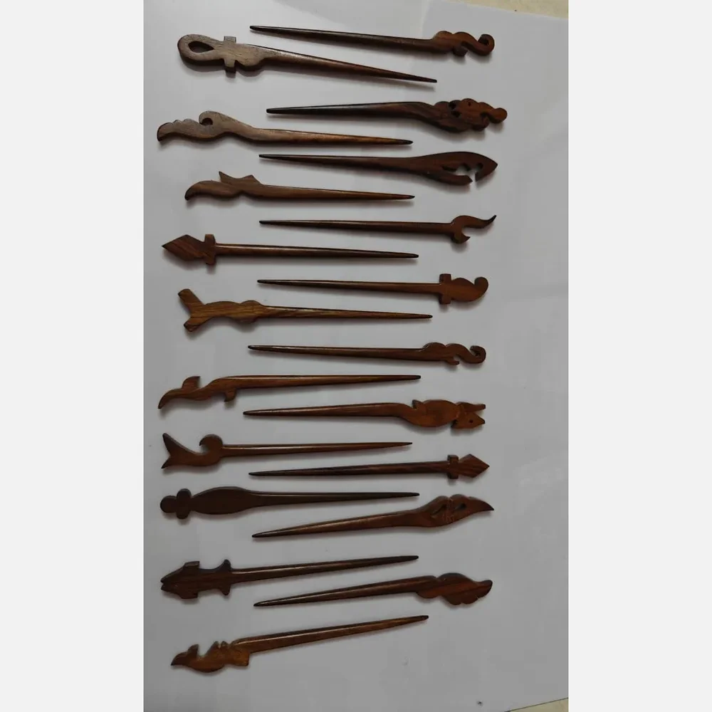 Handcrafted Wooden Hair Bun Sticks for Bulk Supply - Gems & Jewelry by Kkenterprise