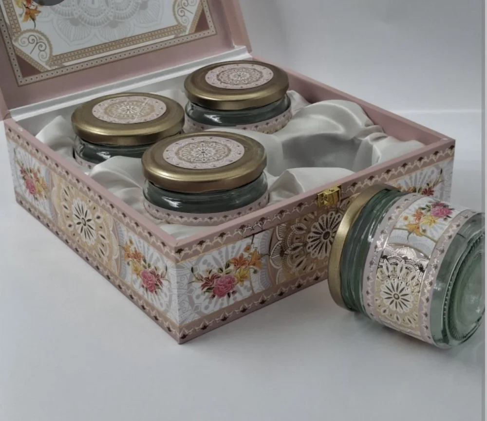 MDF Wood Board Dry Fruit Gift Box with 4 Compartments - Home & Kitchen by Hindustan Handmade Paper Products