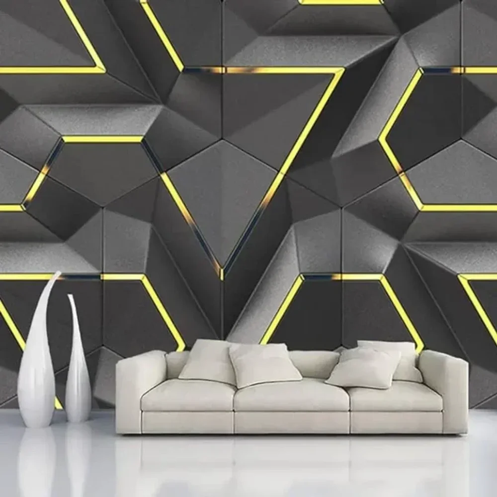 Heinriched Black 3D Geometric Self-adhesive Wallpaper for Walls - Construction & Building Materials by M/S. Happy Home Decor