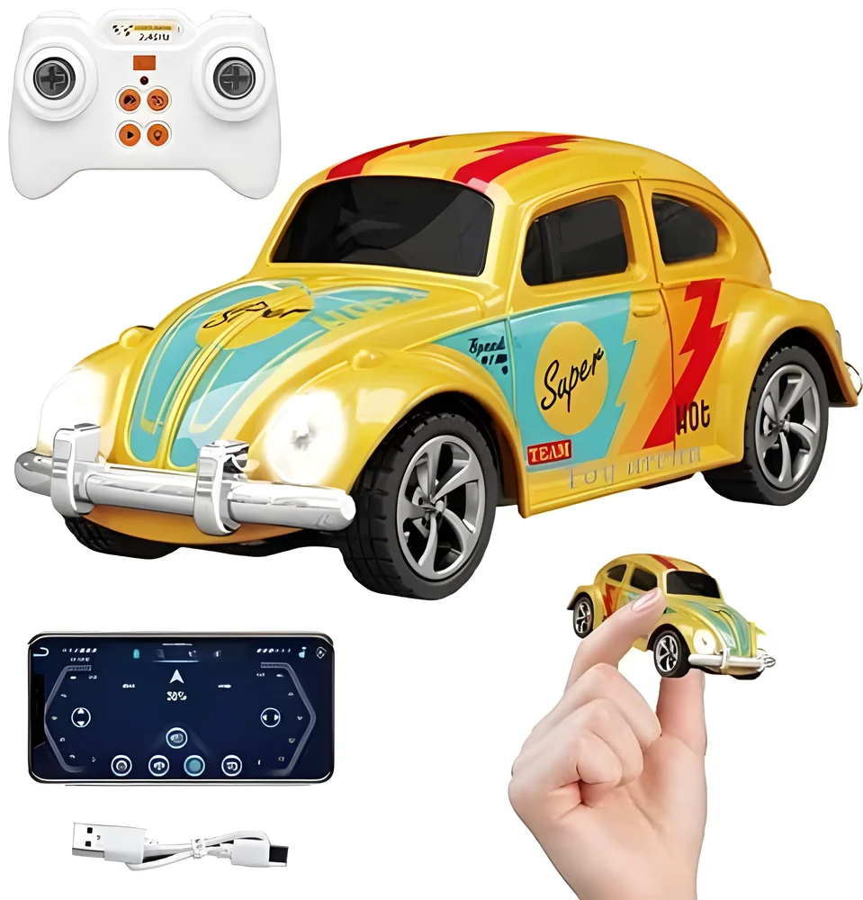Toy Arena Mini Rc Alloy Die-cast Suv Car 1:64 Scale (Retro Yellow) - Sports, Toys & Games by Unique Enterprises