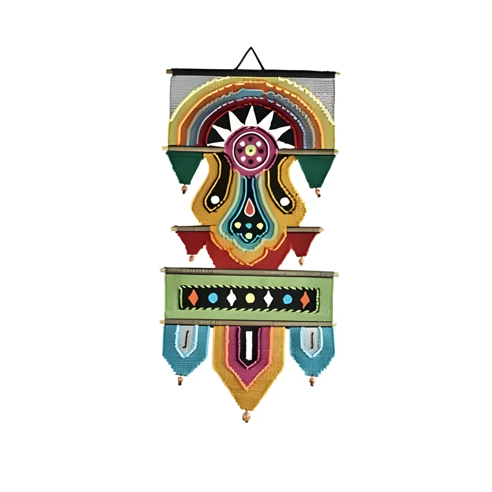 Embroidered Geometric Wall Hanging - Handicrafts & Gifts by Yashodhra Handloom