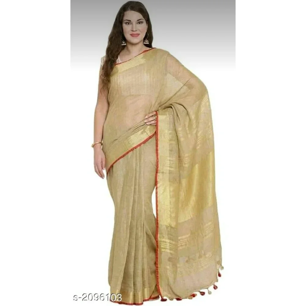 Pure Linen Saree - Textiles & Apparel by Saga Handloom & Handicrafts