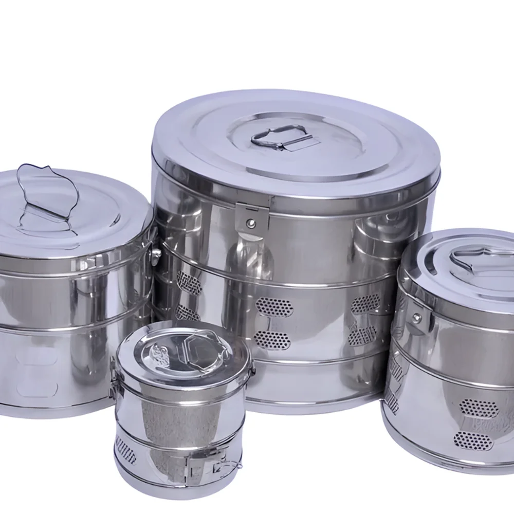 Jointless Stainless Steel Dressing Drums for Sterilization - Healthcare & Medical by Accurate Surgicals