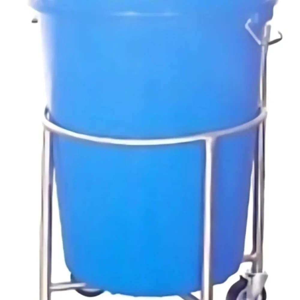 Stainless Steel Hospital Soiled Linen Trolley with Plastic Bucket - Healthcare & Medical by Medicom International