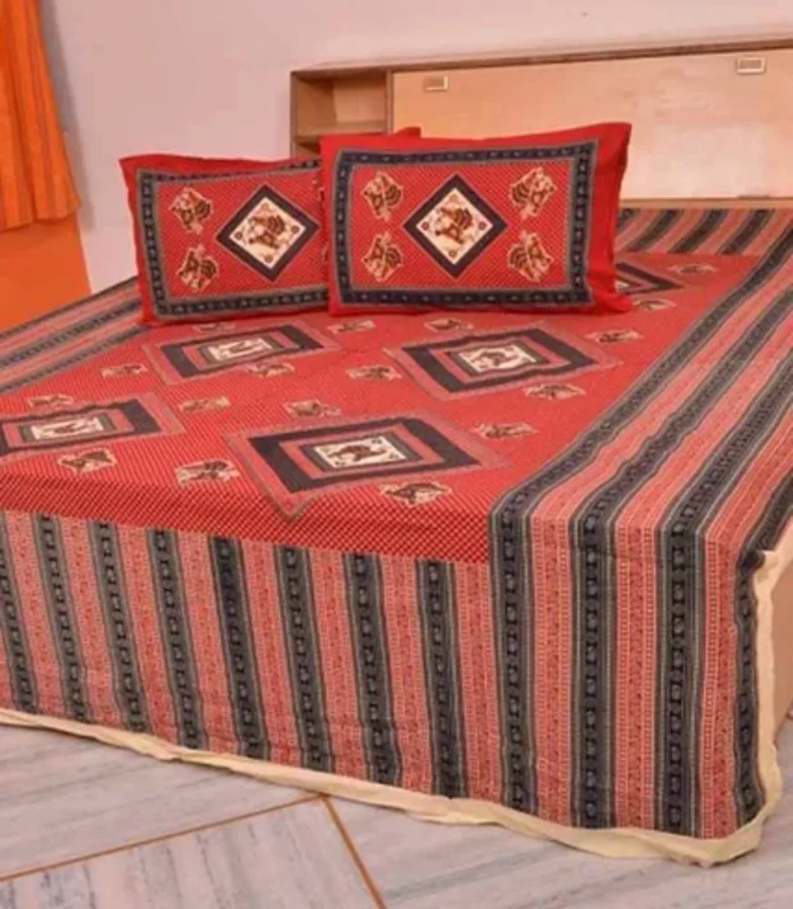 Jaipuri Sanganeri Bedsheet Set - Textiles & Apparel by Rajasthan Handicraft House