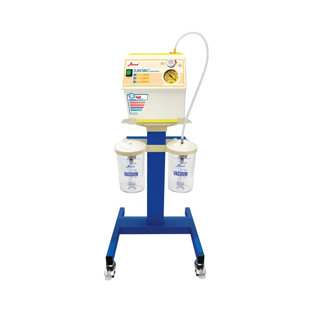 Anand EUROVAC ON TROLLEY Medical Suction Machine - Healthcare & Medical by Accurate Surgicals