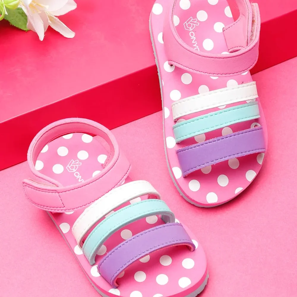 ONYC Pink Girls Casual Sandals - Footwear, Bags & Leather Goods by Parmar Brothers