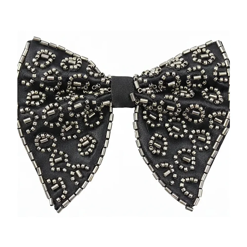 Men's Hand-Embroidered Beaded Bow Tie - Textiles & Apparel by G M Apparels