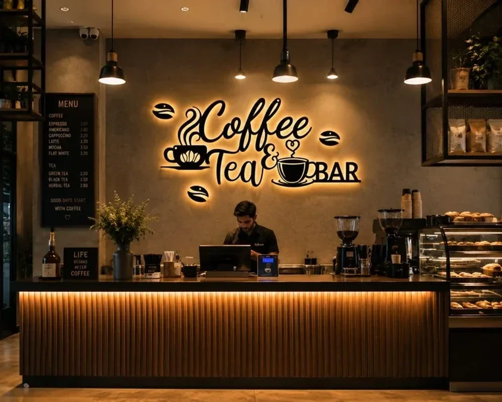 Cafe-Inspired Metal Wall Art - Home & Kitchen by Golden Engg Works