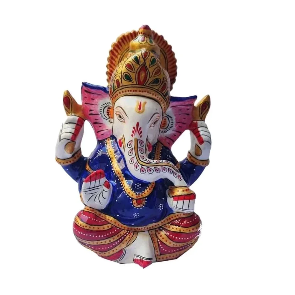 Metal Ganesha Meenakari Decorative Showpiece - Handicrafts & Gifts by Lav Craft