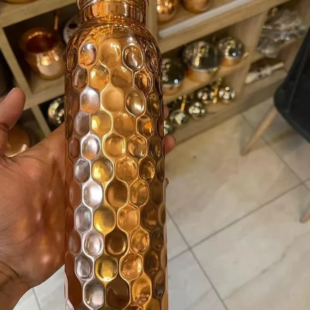 Hammered Copper Water Bottle for Travel and Sports - Home & Kitchen by A.T.S. Metals