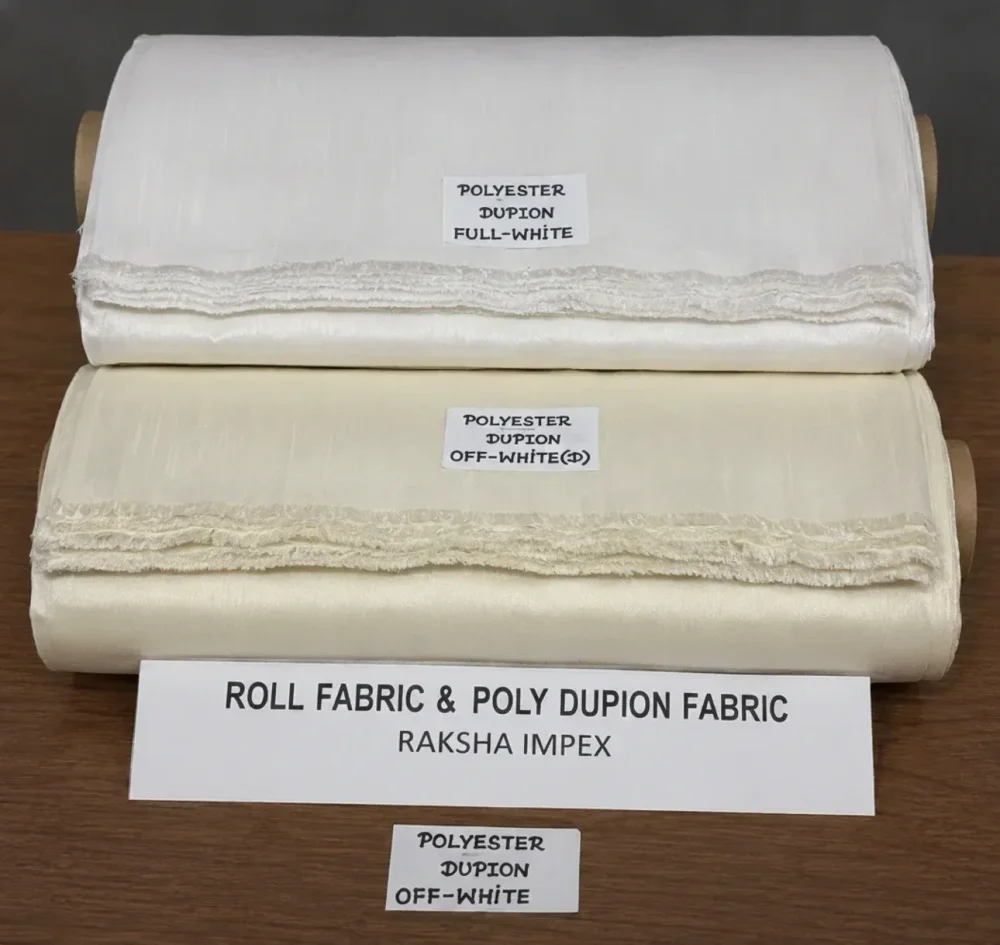 Polyester Dupion Faux Silk Fabric - Textiles & Apparel by Raksha Impex