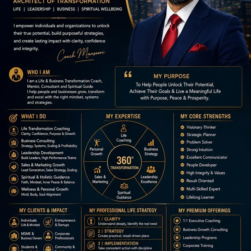 Life Transformation - Business & Professional Services by Coach M Mansoori