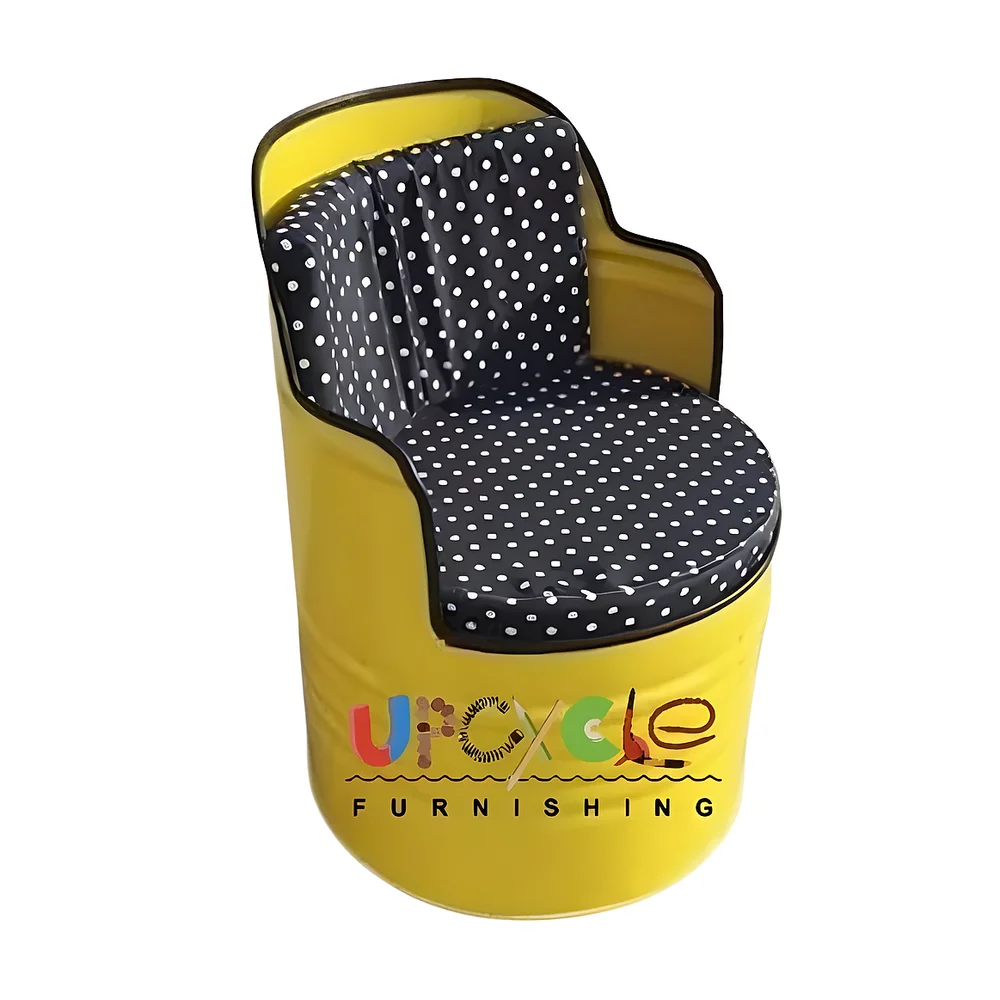 Solid Wood Barrel Single Seater Chair - Furniture & Interiors by Upcycle Furnishing India