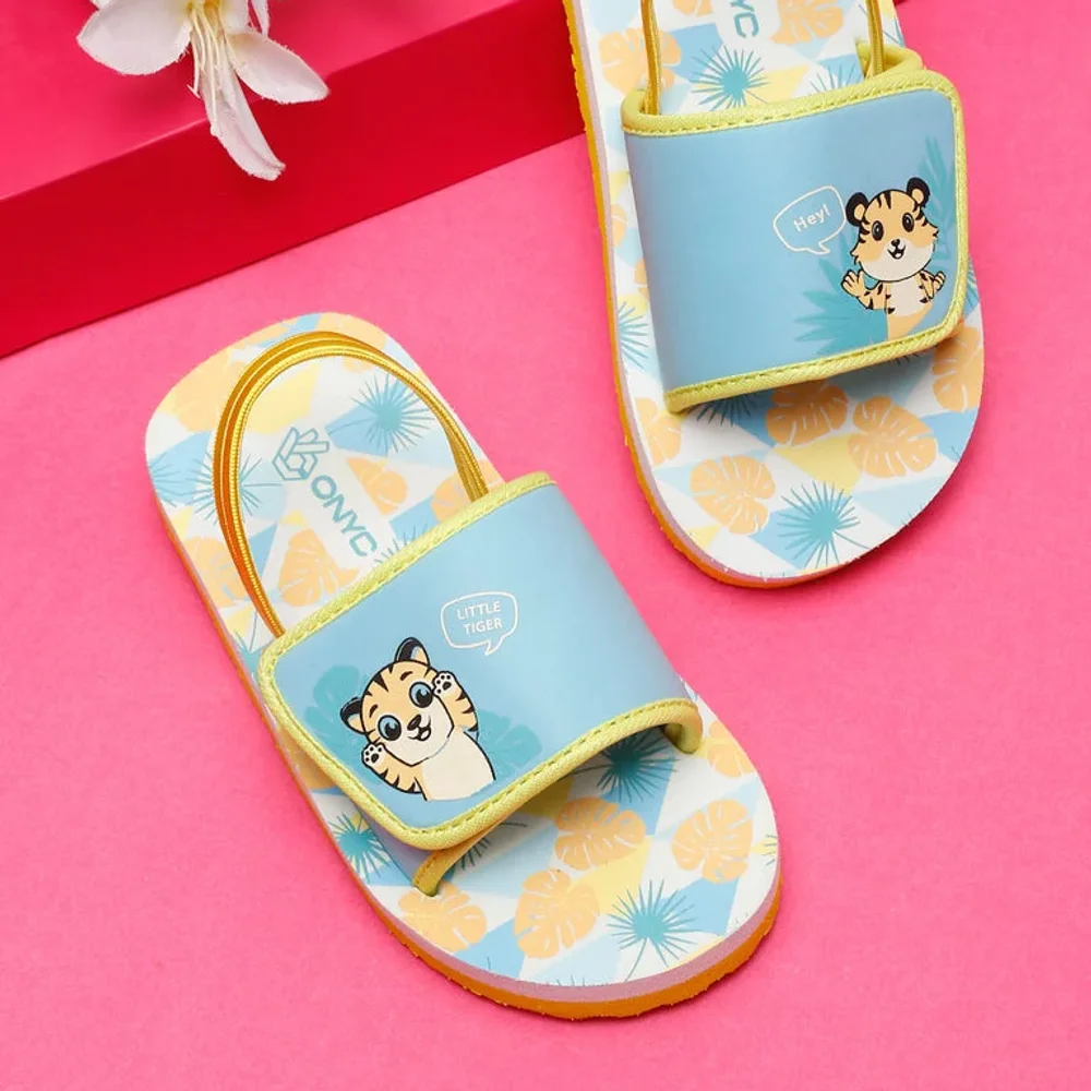 ONYC Little Tiger Unisex Kids Slippers Sea Green - Footwear, Bags & Leather Goods by Parmar Brothers