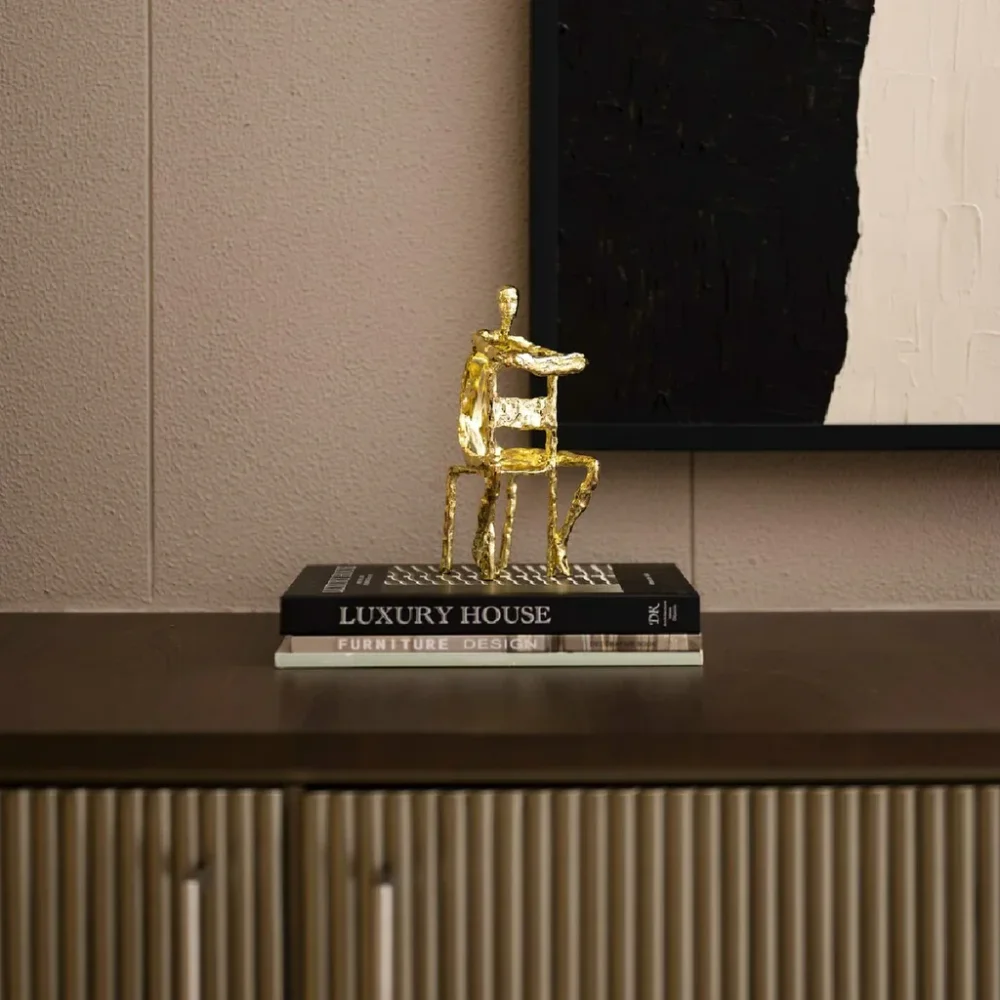 Gold Figurative Tabletop Curio - Home & Kitchen by Wooden Owl Design Pvt. Ltd.