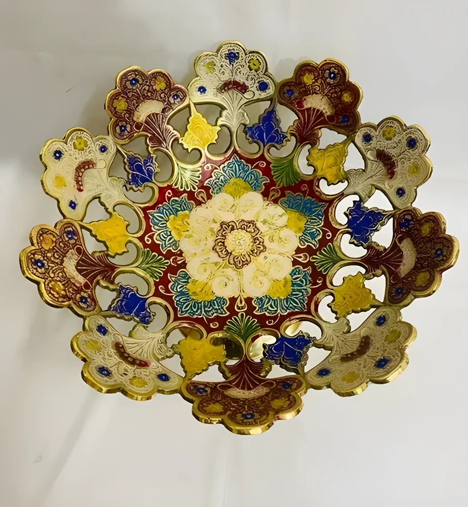 Golden Brass Lotus Fruit Bowl 10 Inch Diameter - Home & Kitchen by Human Need Design Global Export