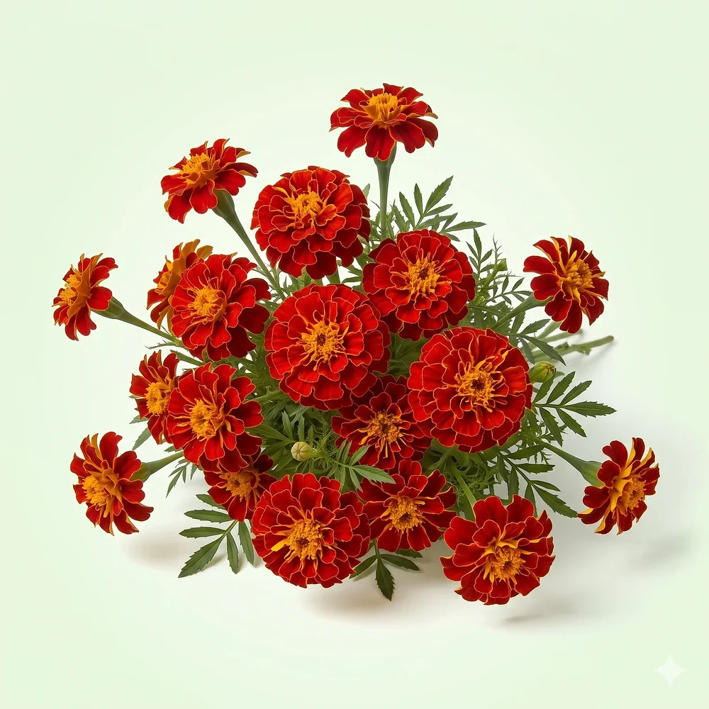 French Scarlet Red Marigold Seeds - 325 Seeds per Packet - Food & Agriculture by Vigyat Chemicals Co.