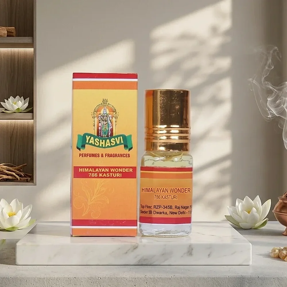 Yashasvi's Himalayan Wonder 786 Kasturi Natural Handmade Fragrance Oil 3 ML - Beauty & Personal Care by Yashasvi Perfumes and Fragrances