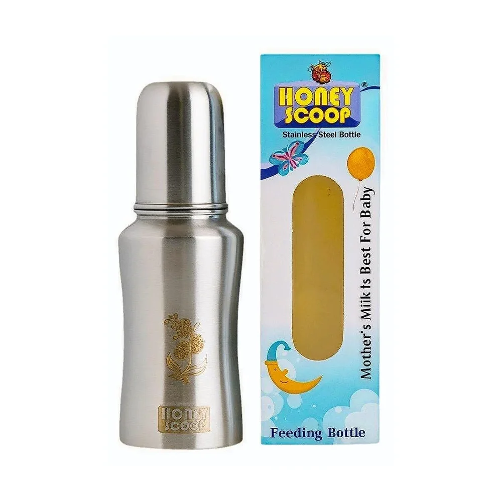 Honeyscoop 250 ml Stainless Steel Feeding Bottle - Home & Kitchen by Shree Anant International