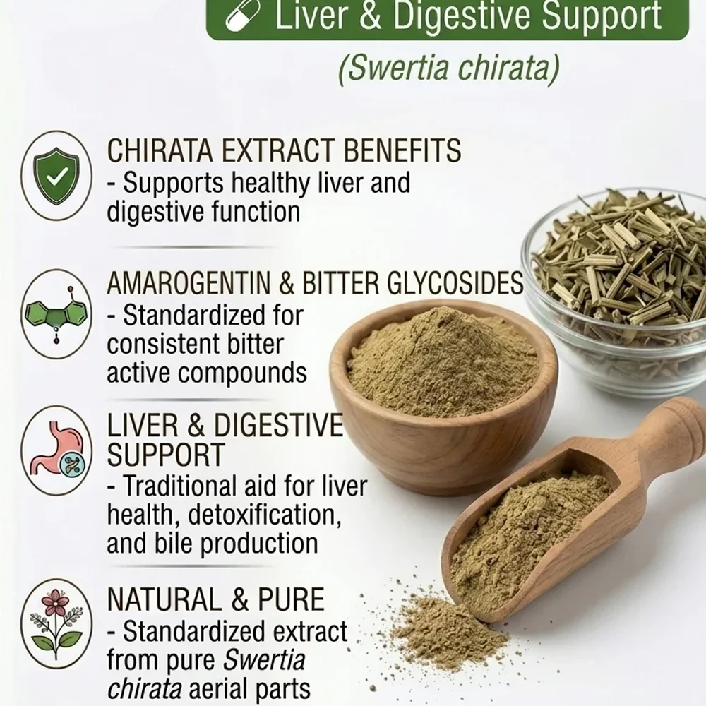 Chirata Extract Powder (Swertia Chirata) - Amarogentin Standardised - Food & Agriculture by Central Trade Agency Pvt. Ltd.