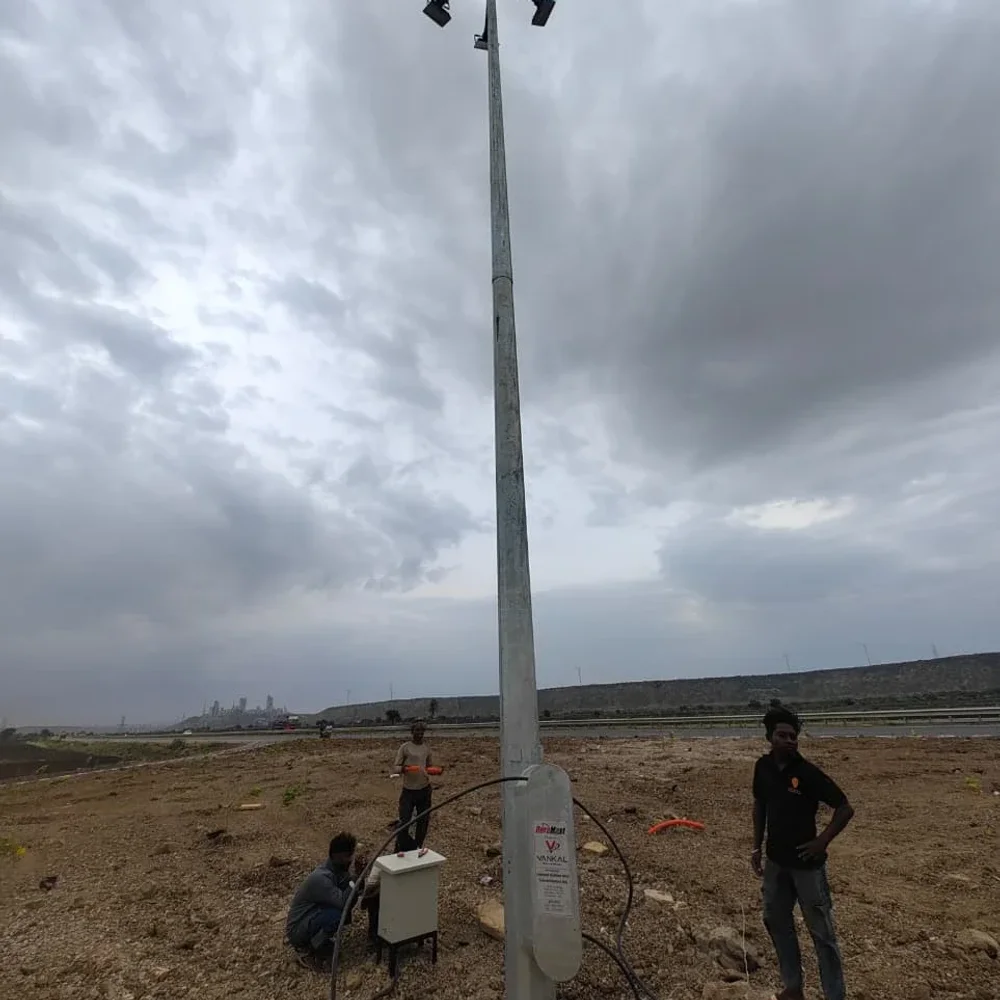 Hot Dip Galvanized Steel High Mast Pole - Electronics & Electrical by Polepoint Electricals