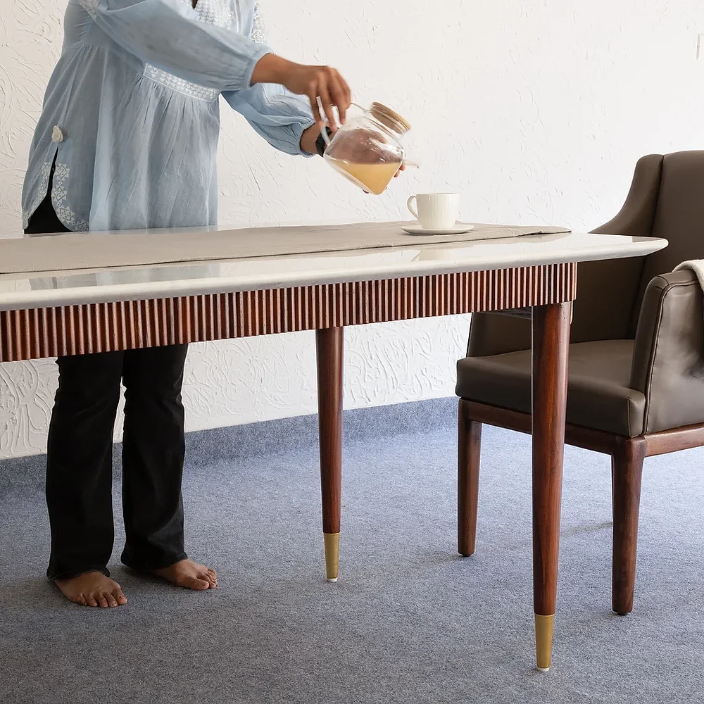 Marble Dining Table - Furniture & Interiors by Wooden Owl Design Pvt. Ltd.