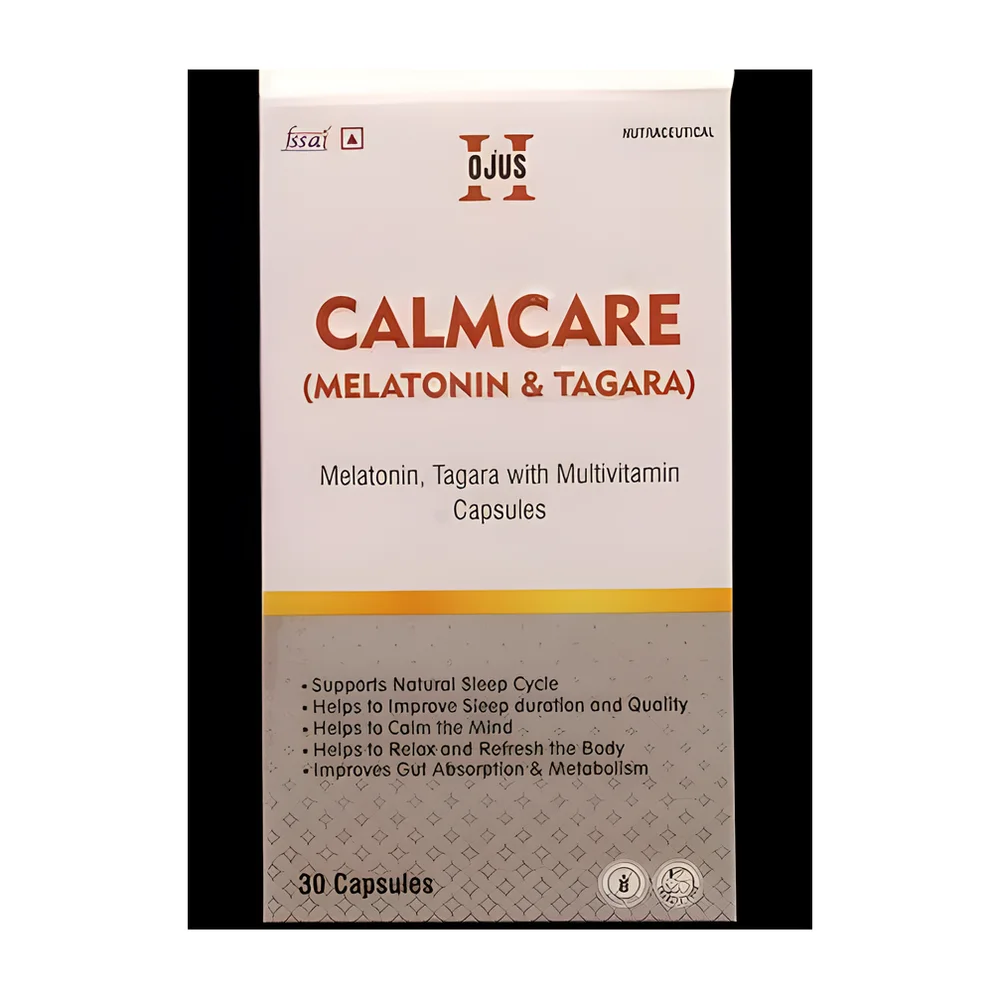 Ojush Calmcare Melatonin Tagra Multivitamin Capsules - Healthcare & Medical by Dhara Nature Organics