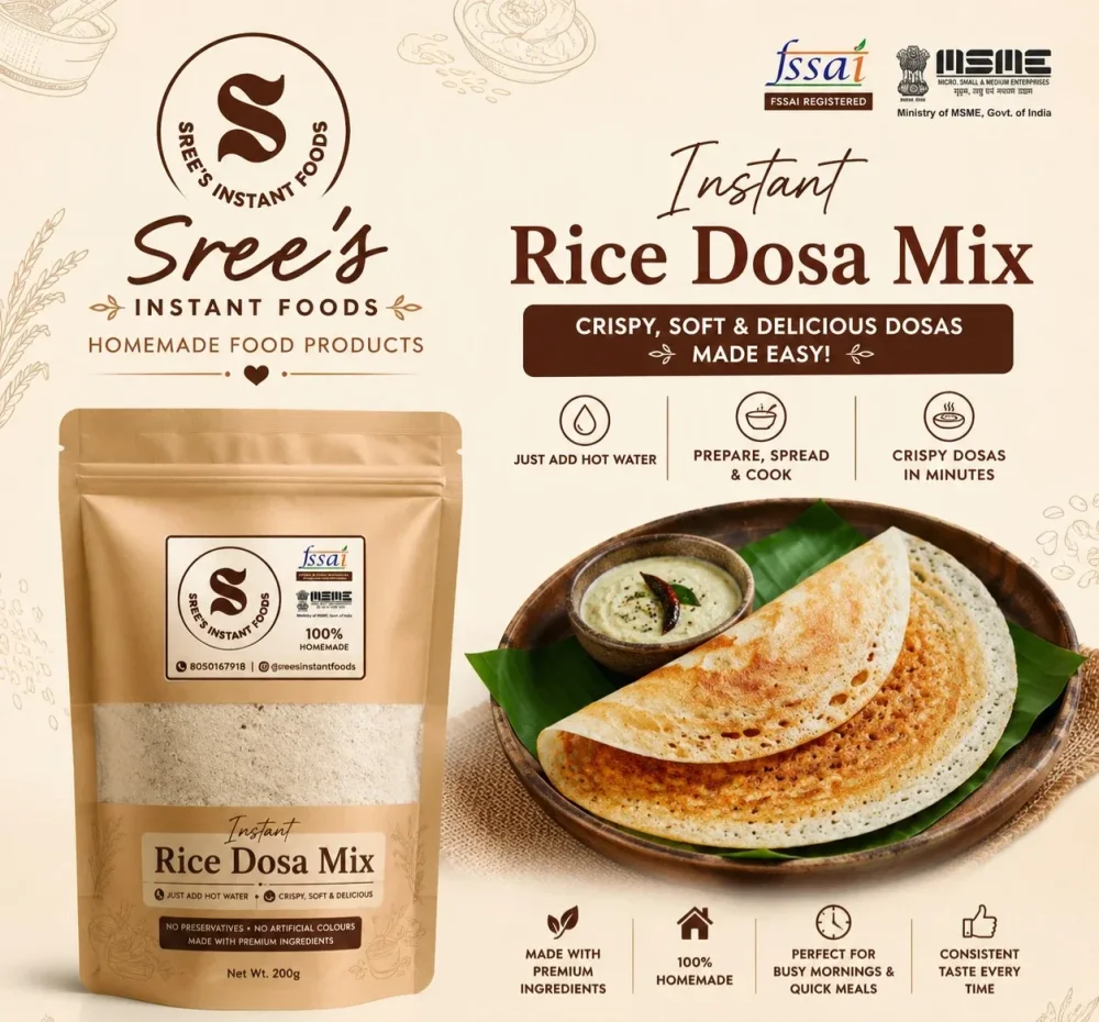 Instant Dosa Mix - Food & Agriculture by Sree's Instant Foods
