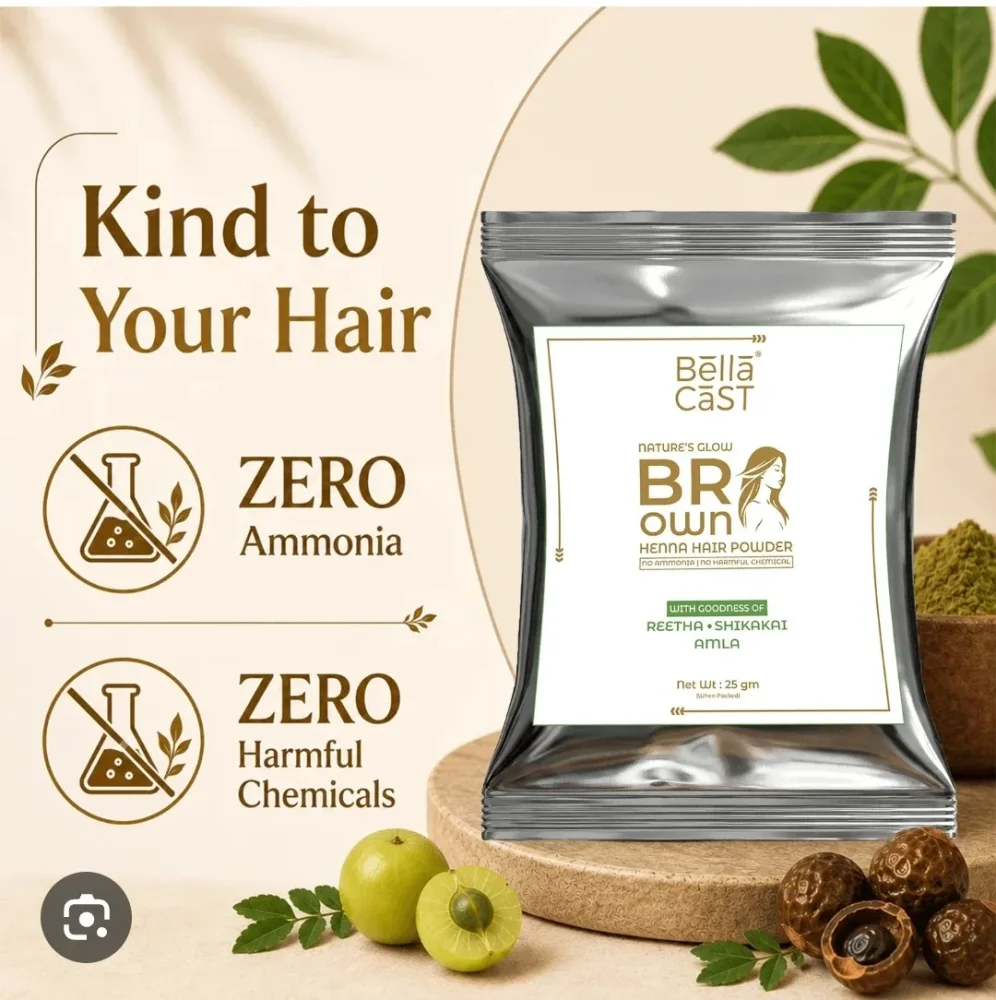Brown Henna Hair Colouring Powder - Beauty & Personal Care by Teamex