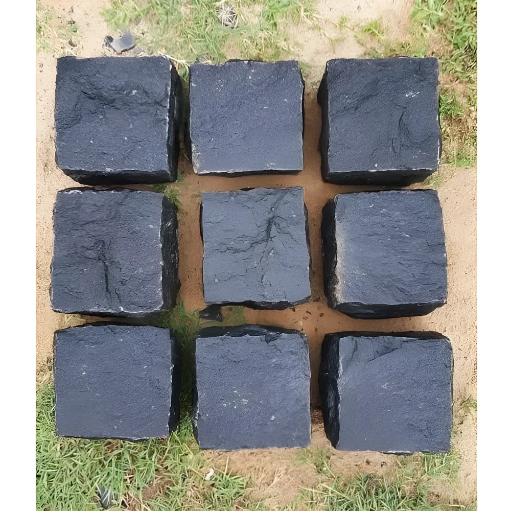 Black Natural Stone Cobblestone Blocks - Construction & Building Materials by Vinayak Trade