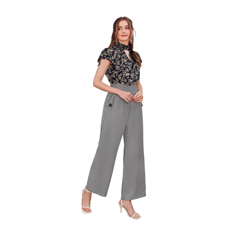 Grey Polyester Knitting Pant (L) - Textiles & Apparel by Cara Exim