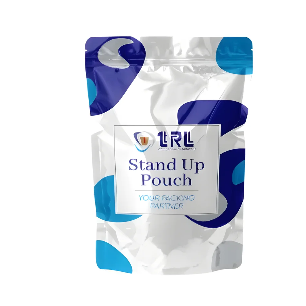 Plastic Stand Up Pouch with Button Closure - Packaging & Printing by Tirumala Roto Lam Pvt. Ltd.