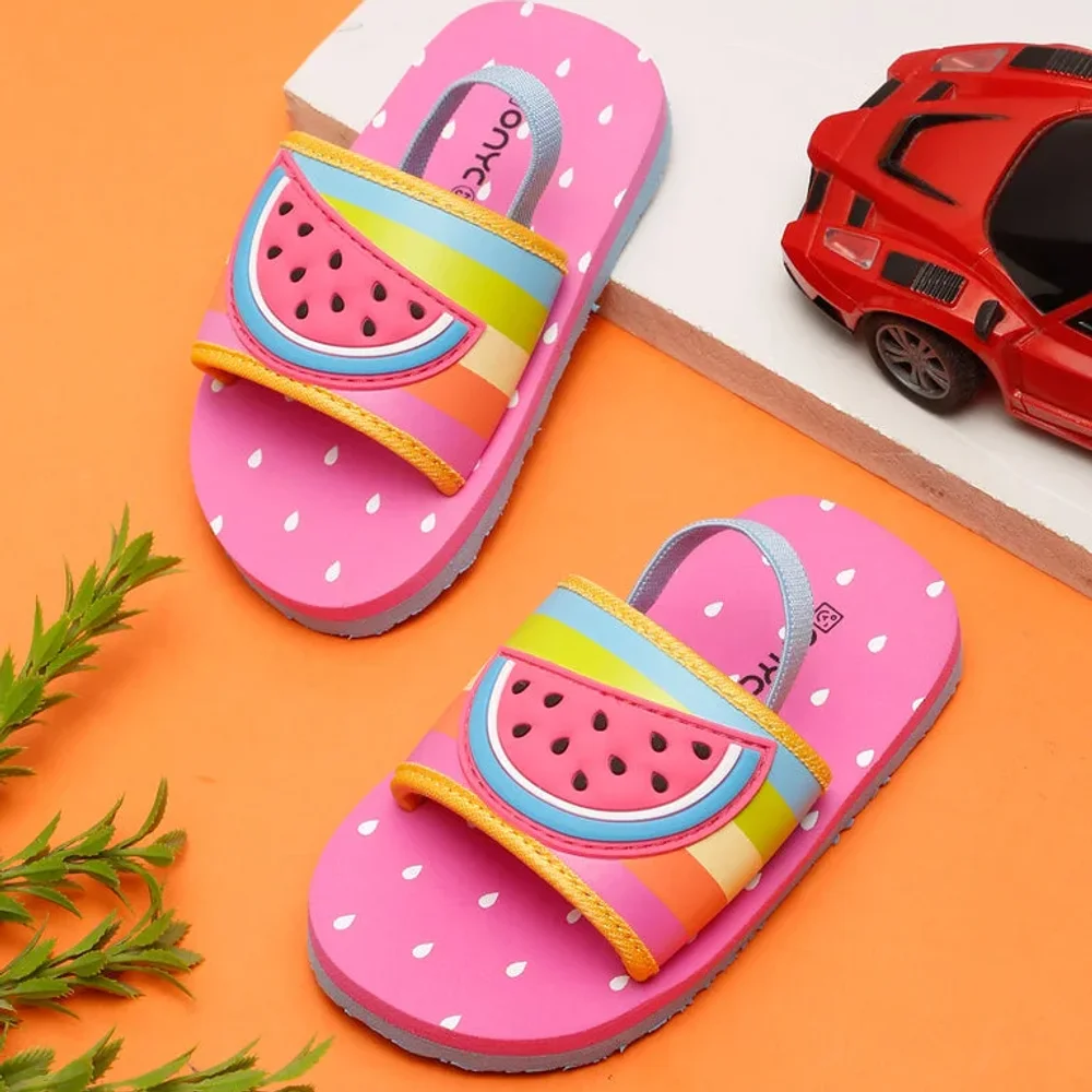 Pink Watermelon Girls' Slippers - Footwear, Bags & Leather Goods by Parmar Brothers