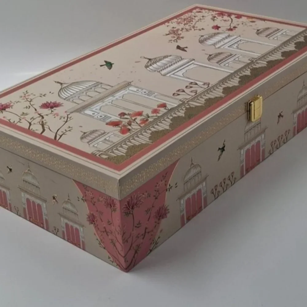 Royal Pink MDF Rectangular Gift Box - Packaging & Printing by Hindustan Handmade Paper Products