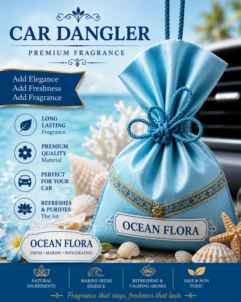Floral Marine Car Dangler Sachet - Automotive & Transport by Brigis Herbal Products
