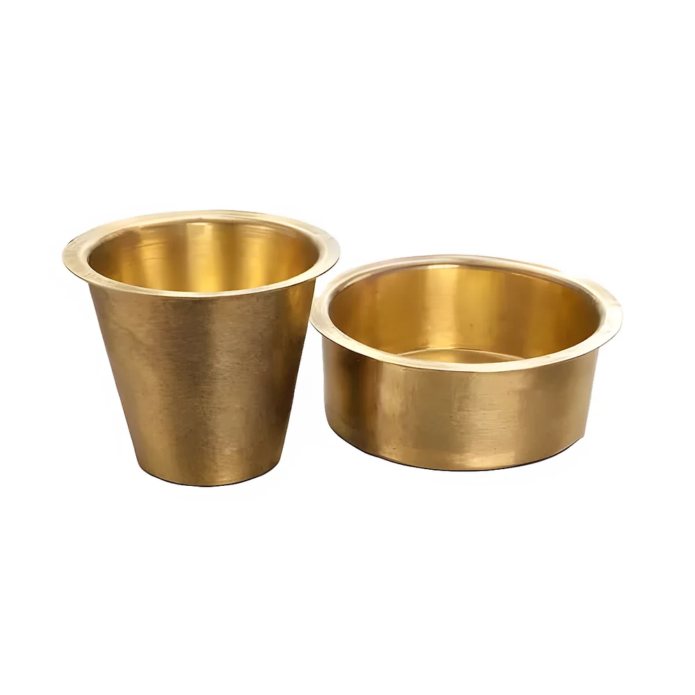 Handcrafted Pure Brass Coffee Dabara Tumbler Set - Home & Kitchen by Bhat Shawl Collection