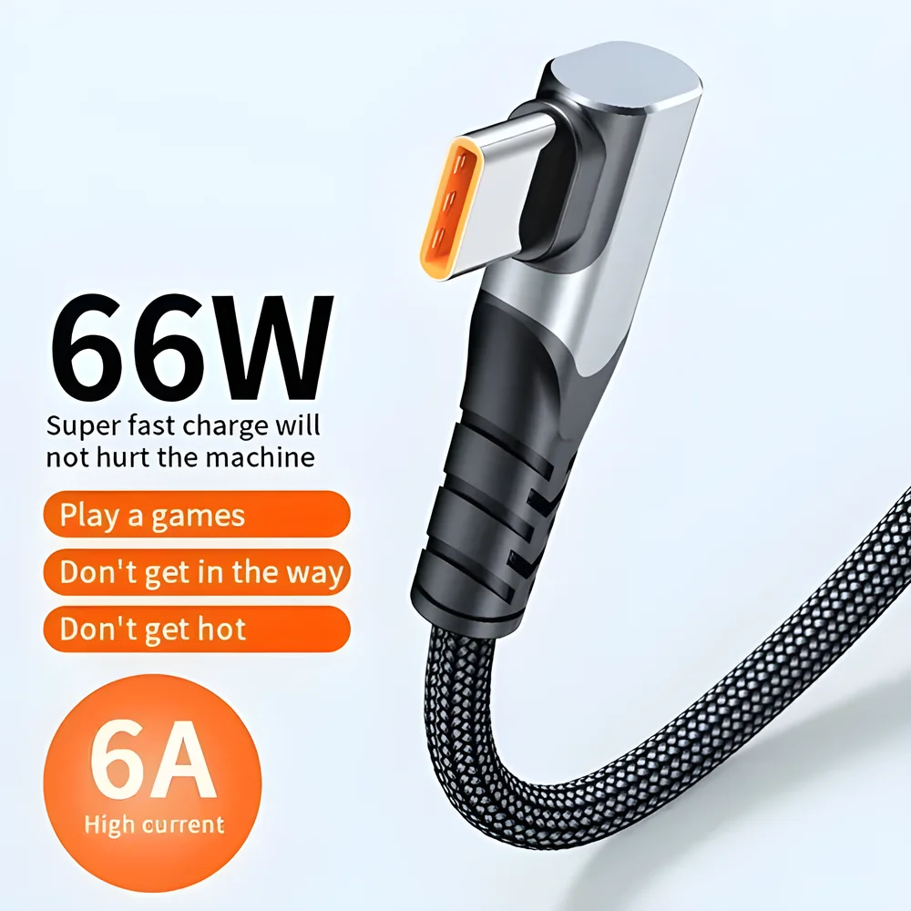 6A Fast Charging USB Type C Cable with Braided Nylon Jacket - Electronics & Electrical by Syncore Technologies